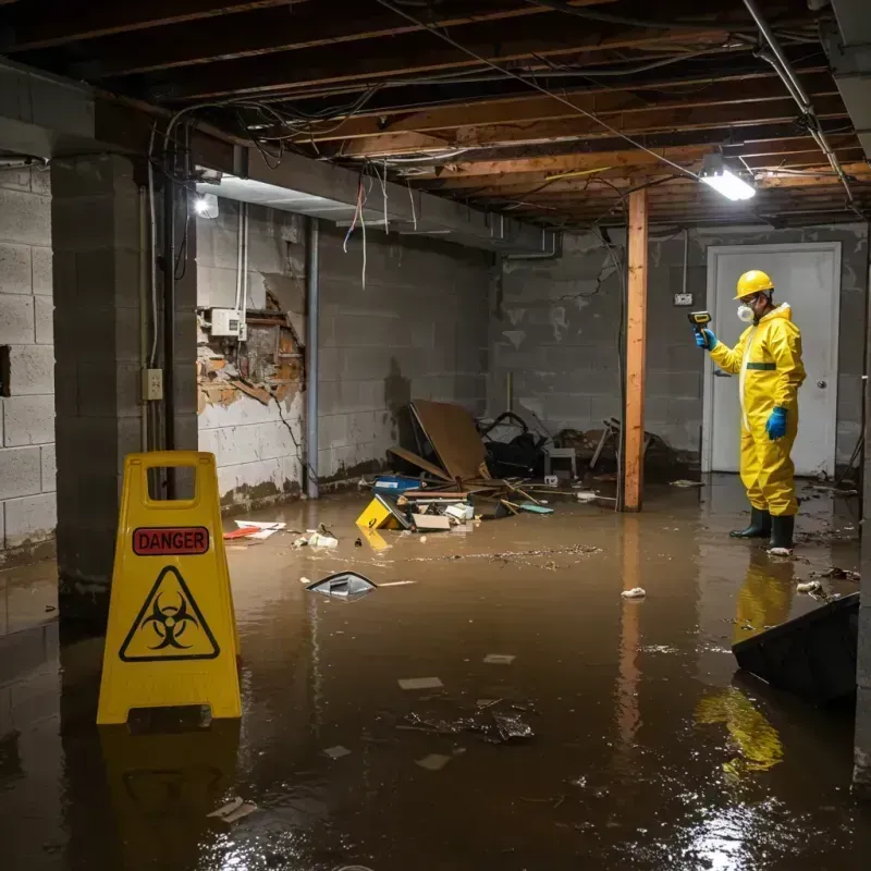 Flooded Basement Electrical Hazard in Hickory, NC Property