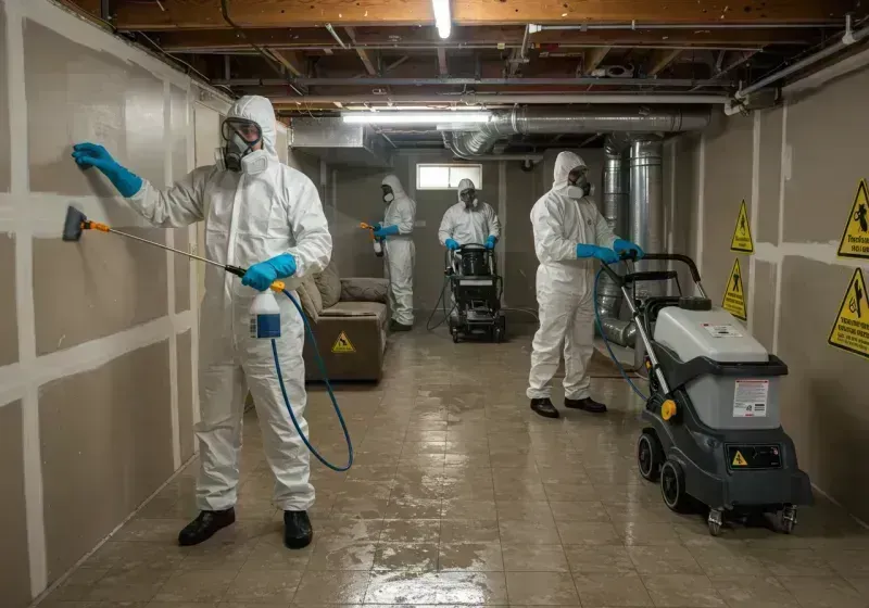 Basement Moisture Removal and Structural Drying process in Hickory, NC